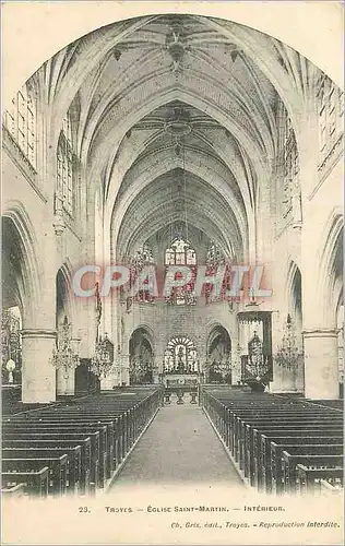 Ansichtskarte AK Troyes Eglise Saint Martin Interieur