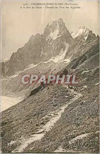 Ansichtskarte AK Chamonix Mont Blanc (Hte Savoie) A la Mer de Glace Chemin du Plan des Aiguilles