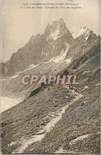 Cartes postales Chamonix Mont Blanc (Hte Savoie) A la Mer de Glace Chemin du Plan des Aiguilles
