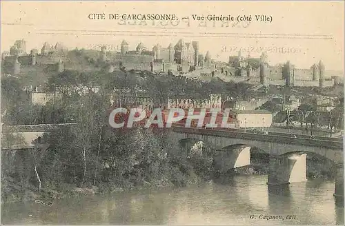 Ansichtskarte AK Cite de Carcassonne Vue Generale (Cote Ville)