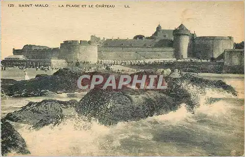 Cartes postales Saint Malo La Plage et le Chateau