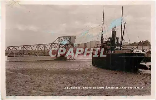 Ansichtskarte AK Sete Entree du Grand Bassin et le Nouveau Pont Bateau