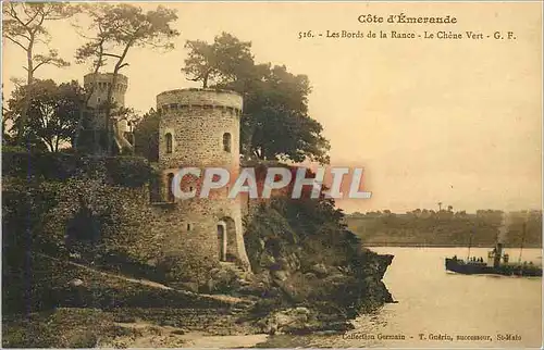 Cartes postales Cote d'Emeraude Les Bords de la Rance Le Chaine Vert Bateau