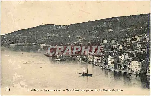 Cartes postales Villefranche sur Mer Vue Generale prise de la Route de Nice