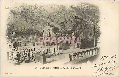 Cartes postales Sainte Baume Grotte et Chapelle (carte 1900)