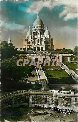 Moderne Karte Paris et ses Merveilles Basilique du Sacre Coeur a Montmartre