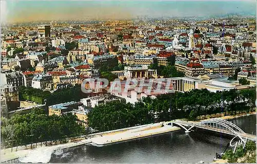 Moderne Karte Paris et ses Merveilles Panorama sur Paris Vue prise de la Tour Eiffel