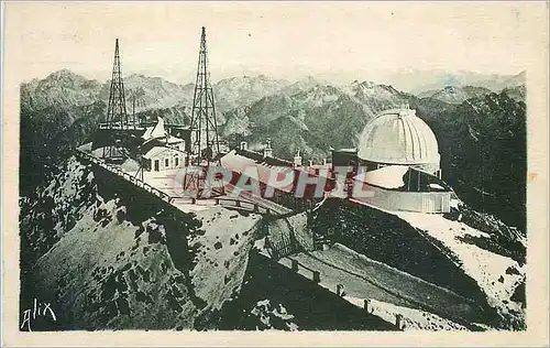 Ansichtskarte AK Les Pyrenees Le Pic du Midi de Bigorre 2877 m L'Observatoire et la Chaine des Pyrenees