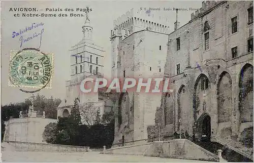 Ansichtskarte AK Avignon Palais des Papes et Notre Dame des Dons