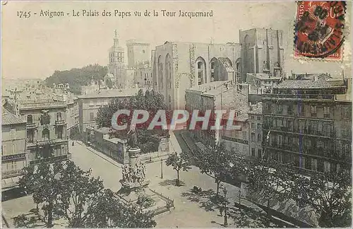 Cartes postales Avignon Le Palais des Papes vu de la Tour Jacquemard