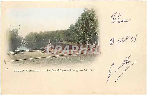 Ansichtskarte AK Palais de Fontainebleau La Cour d'Ulysse L'Etang (carte 1900)