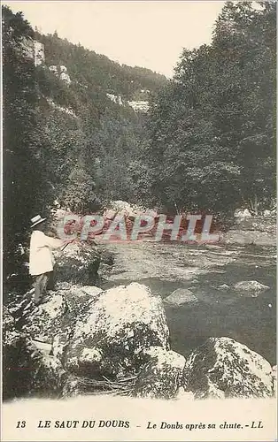 Ansichtskarte AK Le Saut du Doubs Le Doubs apres sa Chute Peche