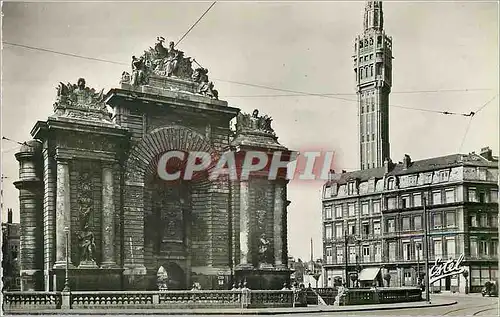 Cartes postales moderne Lille La Porte de Paris et le Beffroi de L'Hotel de Ville