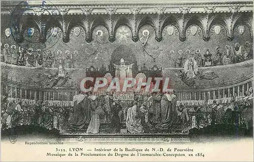 Cartes postales Lyon Interieur de la Basilique de N D de Fourviere Mosaique de la Proclamation du Dogme