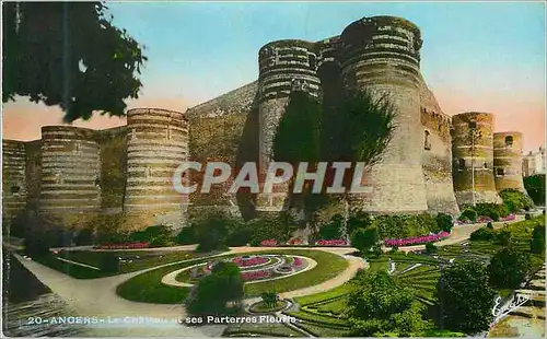 Cartes postales moderne Angers Le Chateau et ses Parterres Fleuris