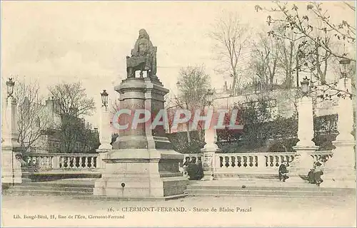 Ansichtskarte AK Clermont Ferrand Statue de Blaise Pascal