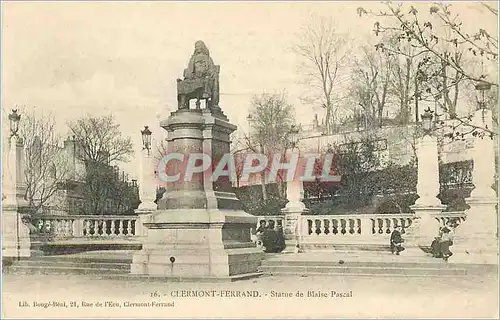 Cartes postales Clermont Ferrand Statue de Blaise Pascal