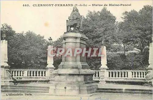 Cartes postales Clermont Ferrand (P de D) Statue de Blaise Pascal