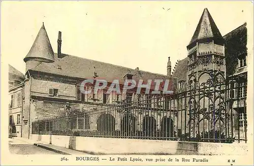 Cartes postales Bourges Le Petit Lycee vue prise de la Rue Paradis