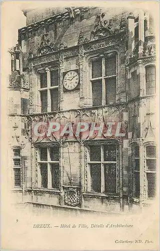 Cartes postales Dreux Hotel de Ville Details d'Architecture (carte 1900)
