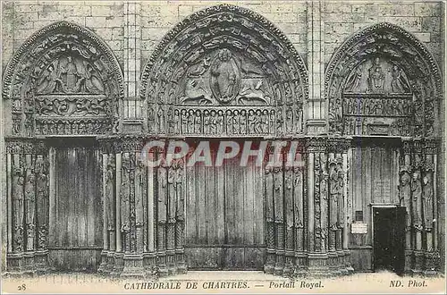 Cartes postales Cathedrale de Chartres Portail Royal