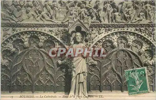 Ansichtskarte AK Bourges La Cathedrale Haut de la Porte Centrale