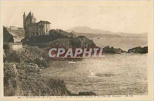 Ansichtskarte AK Biarritz (B P) Le Rocher du Chateau Basque et la Cole des Basques