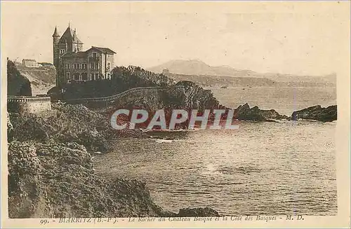 Cartes postales Biarritz (B P) Le Rocher du Chateau Basque et la Cole des Basques