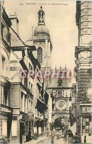 Cartes postales Rouen Rue de la Grosse Horloge