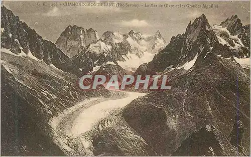 Cartes postales Chamonix Mont Blanc (Hte Savoie) La Mer de Glace et les Grandes Aiguilles