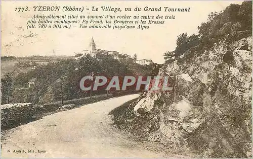 Ansichtskarte AK Yzeron (Rhone) Le Village vu du Grand Tourant