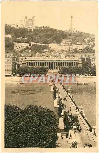 Ansichtskarte AK Lyon (Rhone) La Douce France La Colline de Fourviere Le Pont et le Palais de Justice