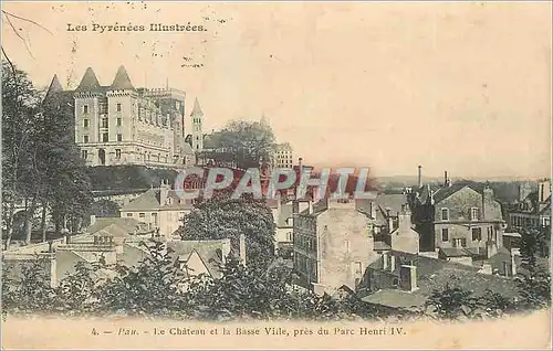 Ansichtskarte AK Pau Le Chateau et la Basse Ville pres du Parc Henri IV