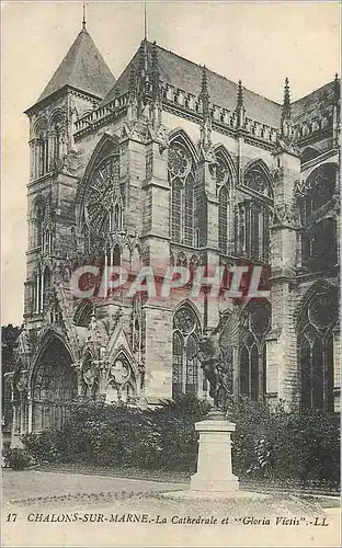 Ansichtskarte AK Chalons sur Marne La Cathedrale et Gloria Victis