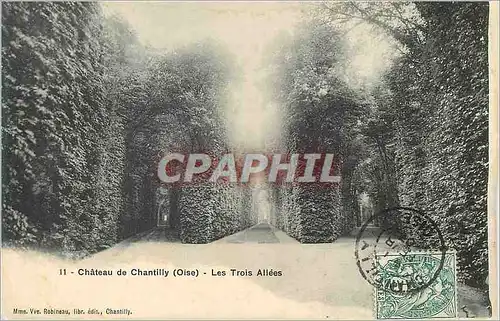 Cartes postales Chateau de Chantilly (Oise) Les Trois Allees