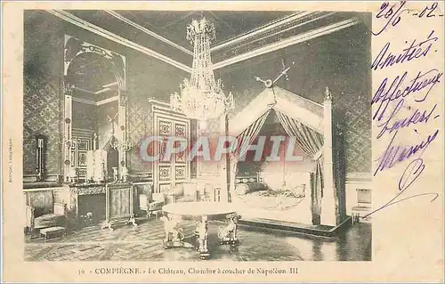 Cartes postales Compiegne Le Chateau Chambre a Coucher de Napoleon III (carte 1900)