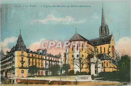 Cartes postales Pau L'Eglise St Martin et Hotel Gassion
