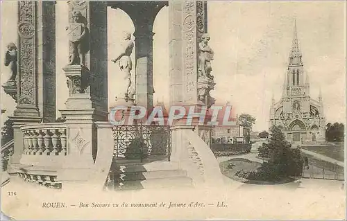 Cartes postales Rouen Bon Secours vu du Monument de Jeanne d'Arc