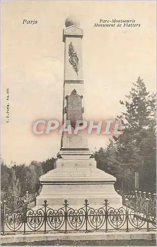 Ansichtskarte AK Paris Parc Montsouris Monument de Flatters