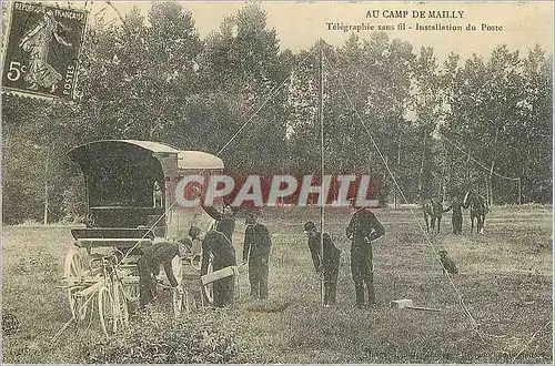 REPRO Au Camp de Mailly Telegraphie sans fil Installation du Poste Militaria