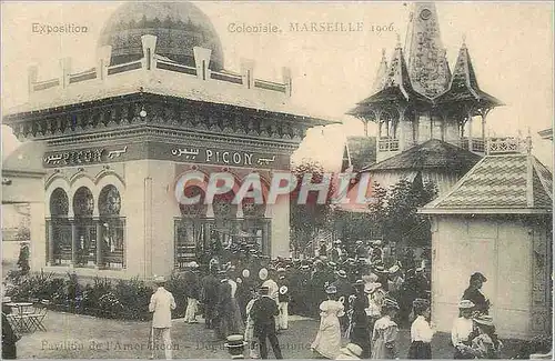 REPRO Marseille Exposition Coloniale 1905 Pavillon de l'Amer Bison