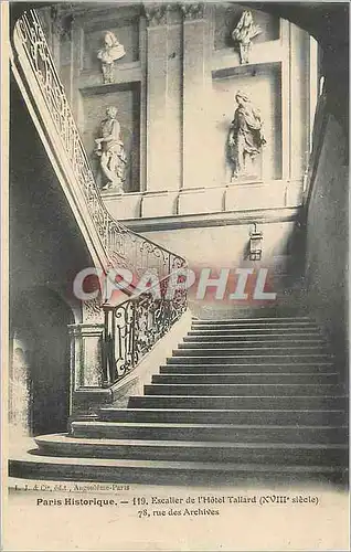 Cartes postales Paris Historique Escalier de l'Hotel Tallard (XVIIIe Siecle)