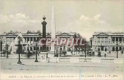 Ansichtskarte AK Paris La Place de la Concorde et le Ministere de la Marine