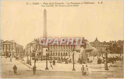 Ansichtskarte AK Paris La Place de la Concorde Les Fontaines et l'Obelisque