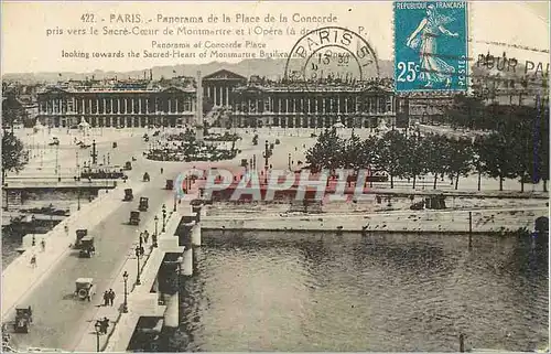 Cartes postales Paris Panorama de la Place de la Concorde pris vers le Sacre Coeur de Montmartre et l'Opera (a d