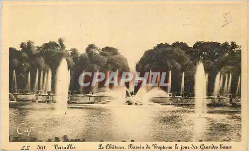 Cartes postales Versailles le Chateau Bassin de Neptune le Jour des Grandes Eaux