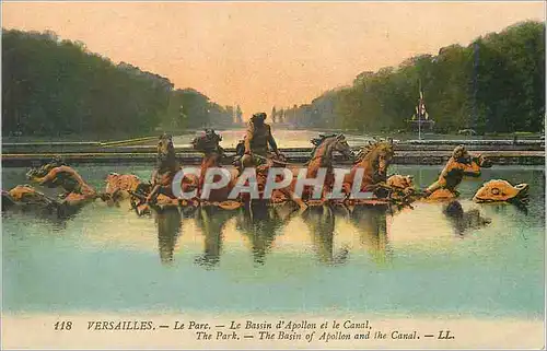 Cartes postales Versailles le Parc le Bassin d'Apollon et le Canal