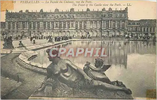 Cartes postales Versailles la Facade du Chateau vue du Parc