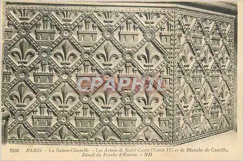 Cartes postales Paris la Sainte Chapelle les Armes de Saint Louis (Louis IX) et de Blanche de Castille