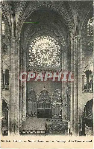 Cartes postales Paris Notre Dame le Transept et la Rosace Nord